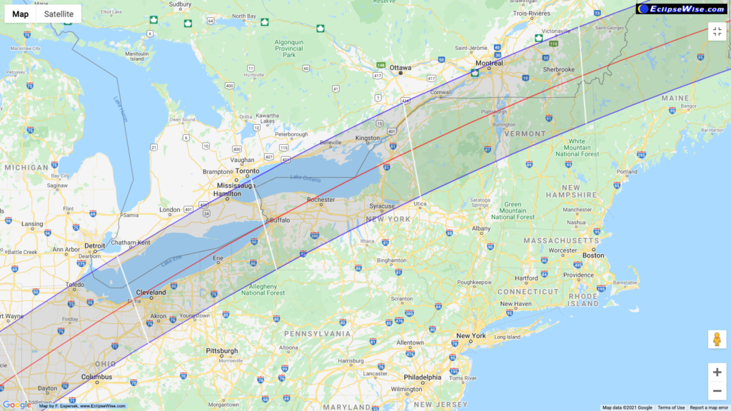Total Solar Eclipse 2024 Path Map New York Dixie Frannie