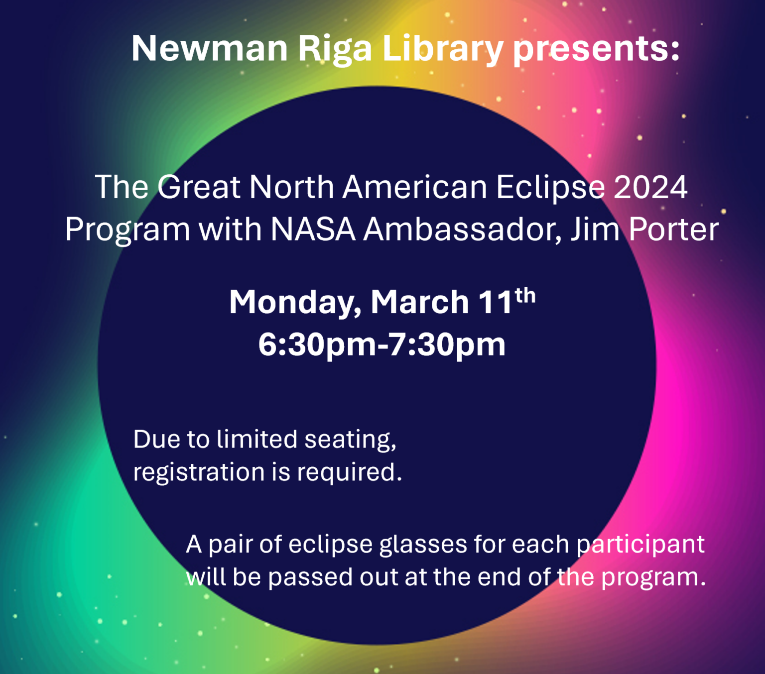 The Great North American Eclipse 2024 Program with NASA Ambassador, Jim